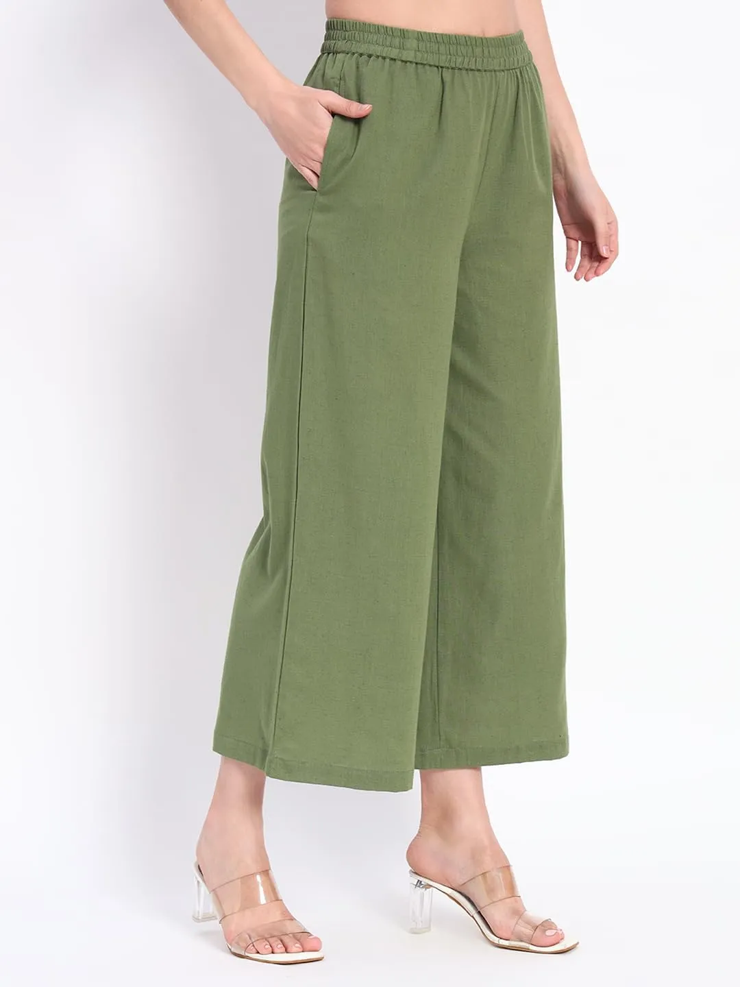 PIDAVLIYA'S Women's Wide Leg Pants Elastic High Waist Casual Yoga Workout Palazzo Pants & Trousers with Pockets