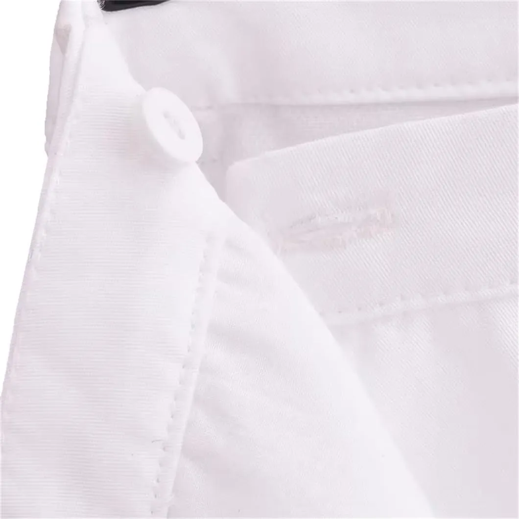 Pleated Midi Skirt with Belt and Pockets for Office Ladies - White Split DesignHigh WaistSlim Fit