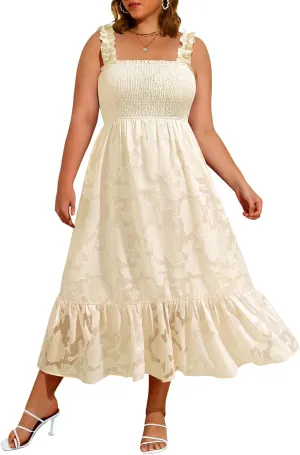 Plus Size Summer Dress - Sun Boho Beach Casual Floral Spaghetti Strap Sleeveless Long Maxi Dresses