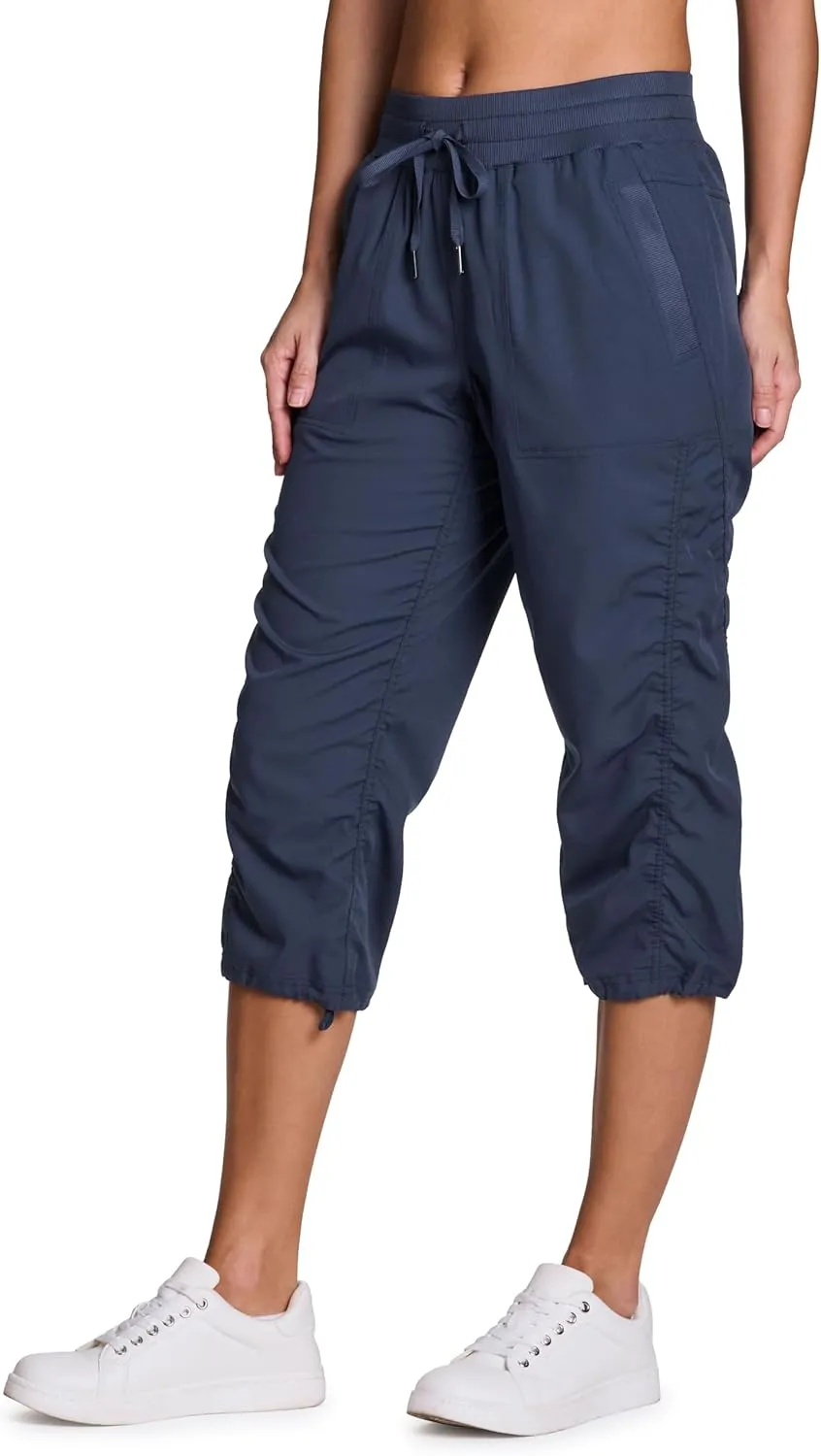RBX Active Capri Pants for Women Joggers Stretch Lightweight Womens Casual Pant Capri with Drawstring