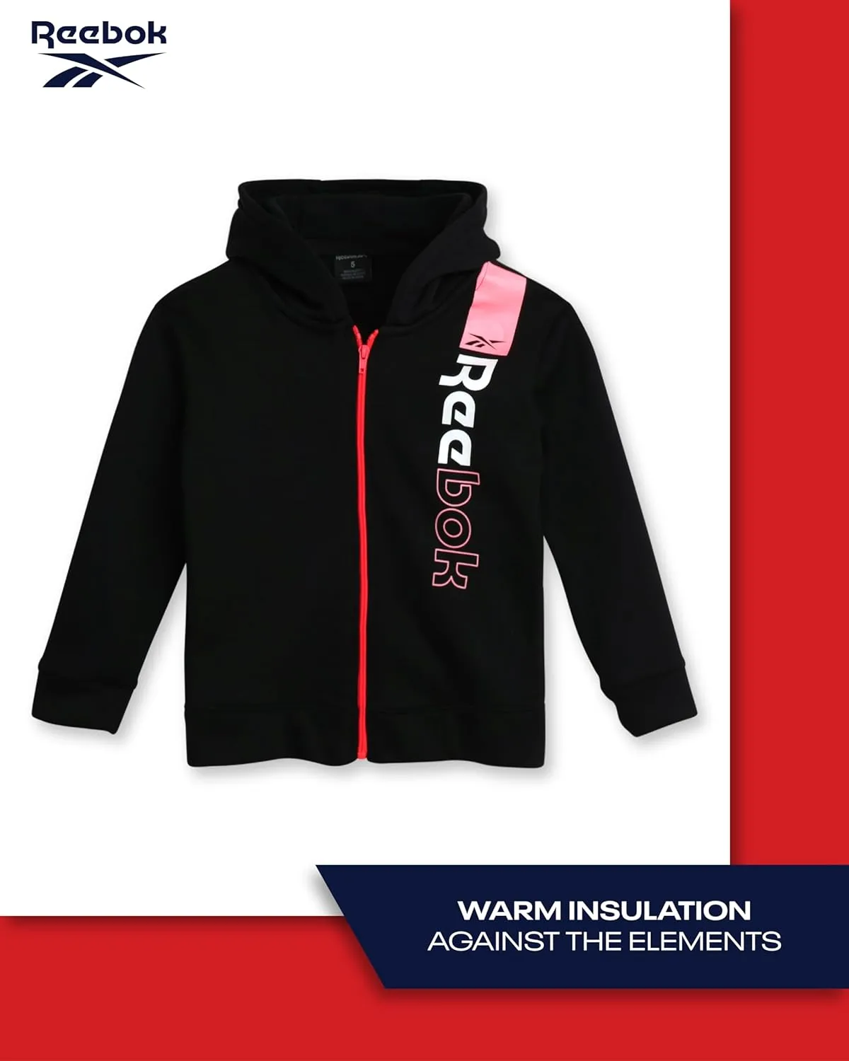 Reebok Baby Boys' Sweatsuit Set - 2 Piece Playwear Fleece Hoodie and Jogger Pants (12M-7)