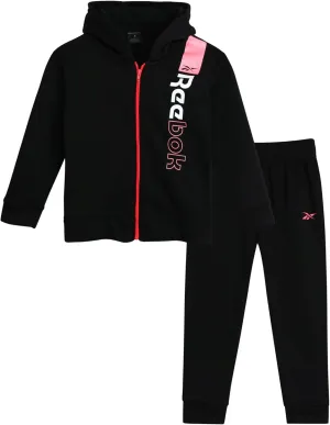 Reebok Baby Boys' Sweatsuit Set - 2 Piece Playwear Fleece Hoodie and Jogger Pants (12M-7)