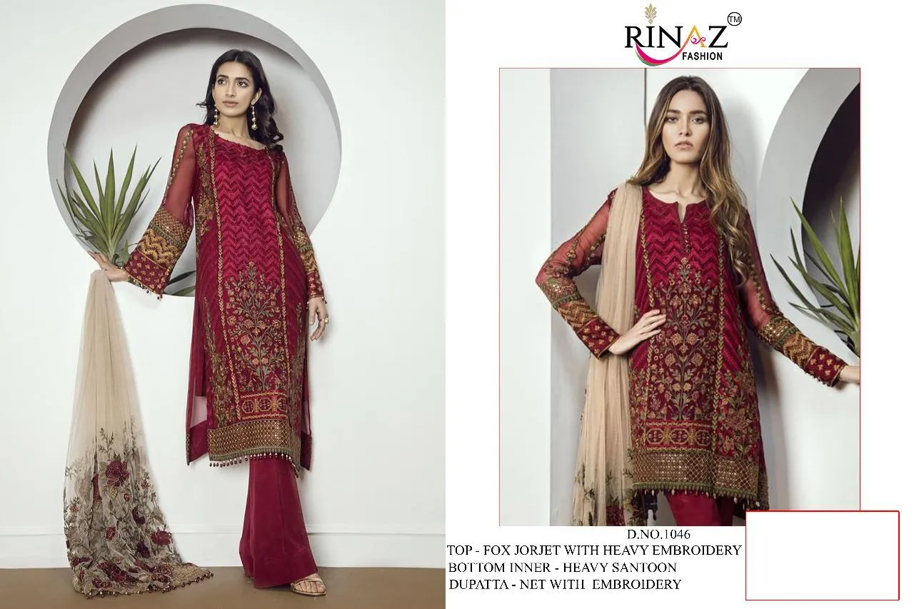 Rinaz Hit Design Georgette Designer Stylish Pakistani Singles Collection