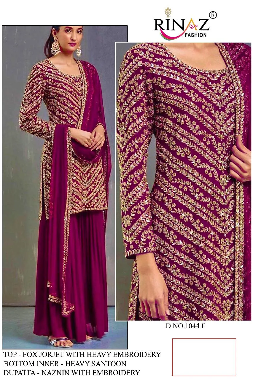 Rinaz Hit Design Georgette Designer Stylish Pakistani Singles Collection