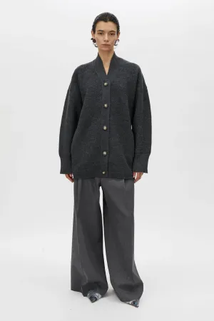 Rohan Boiled Merino Knit Cardigan Charcoal Melange