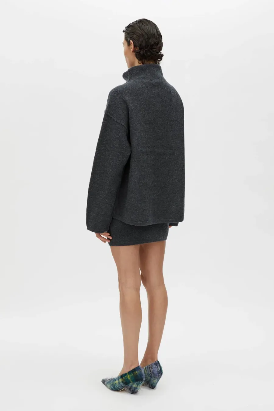 Rohan Knit Funnel Neck Sweater Charcoal Melange
