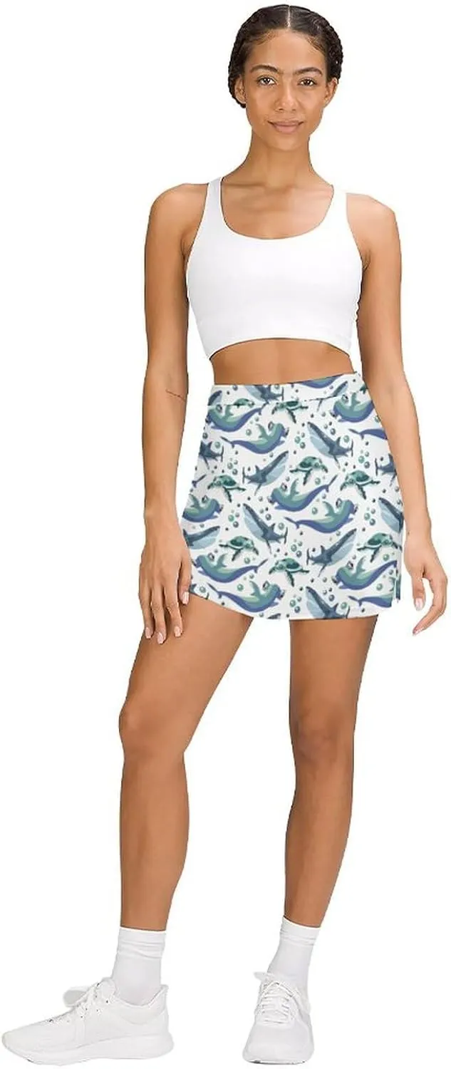 Santa Claus Pattern Mini Pleated Skirts for Women Sexy Mini Skirt Short Cargo Skirt Skater A-line Pleated Skirt