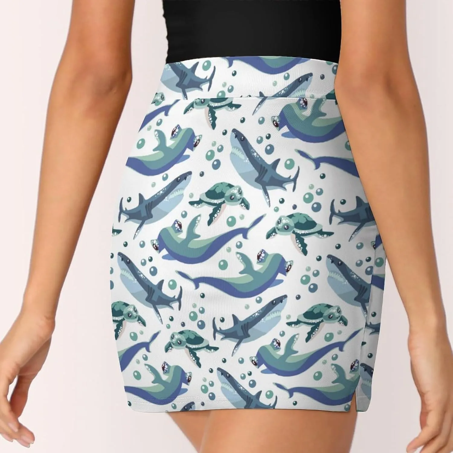 Santa Claus Pattern Mini Pleated Skirts for Women Sexy Mini Skirt Short Cargo Skirt Skater A-line Pleated Skirt