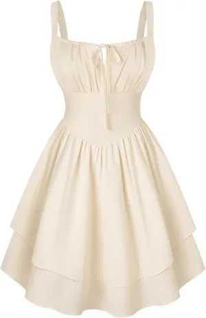 Scarlet Darkness Mini Corset Dress for Women Teens Ruffle Sundress Homecoming Dresses