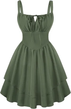 Scarlet Darkness Mini Corset Dress for Women Teens Ruffle Sundress Homecoming Dresses