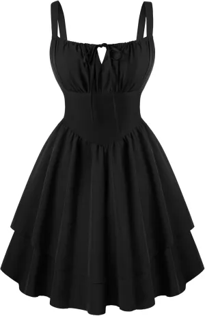Scarlet Darkness Mini Corset Dress for Women Teens Ruffle Sundress Homecoming Dresses