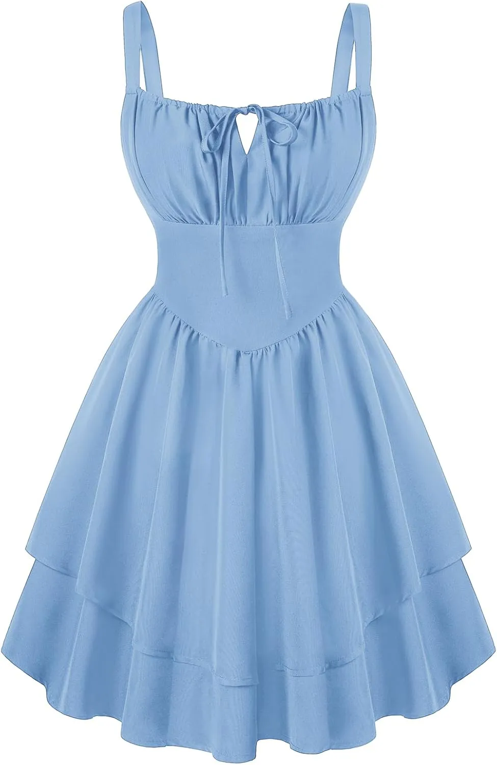 Scarlet Darkness Mini Corset Dress for Women Teens Ruffle Sundress Homecoming Dresses