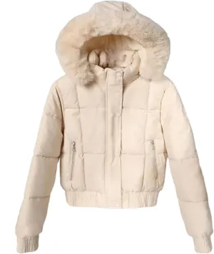 Short Parkas Women's Cotton-padded Jacket Fleece Liner Hooded Coats Thicken Collar Warm Student Overcoat