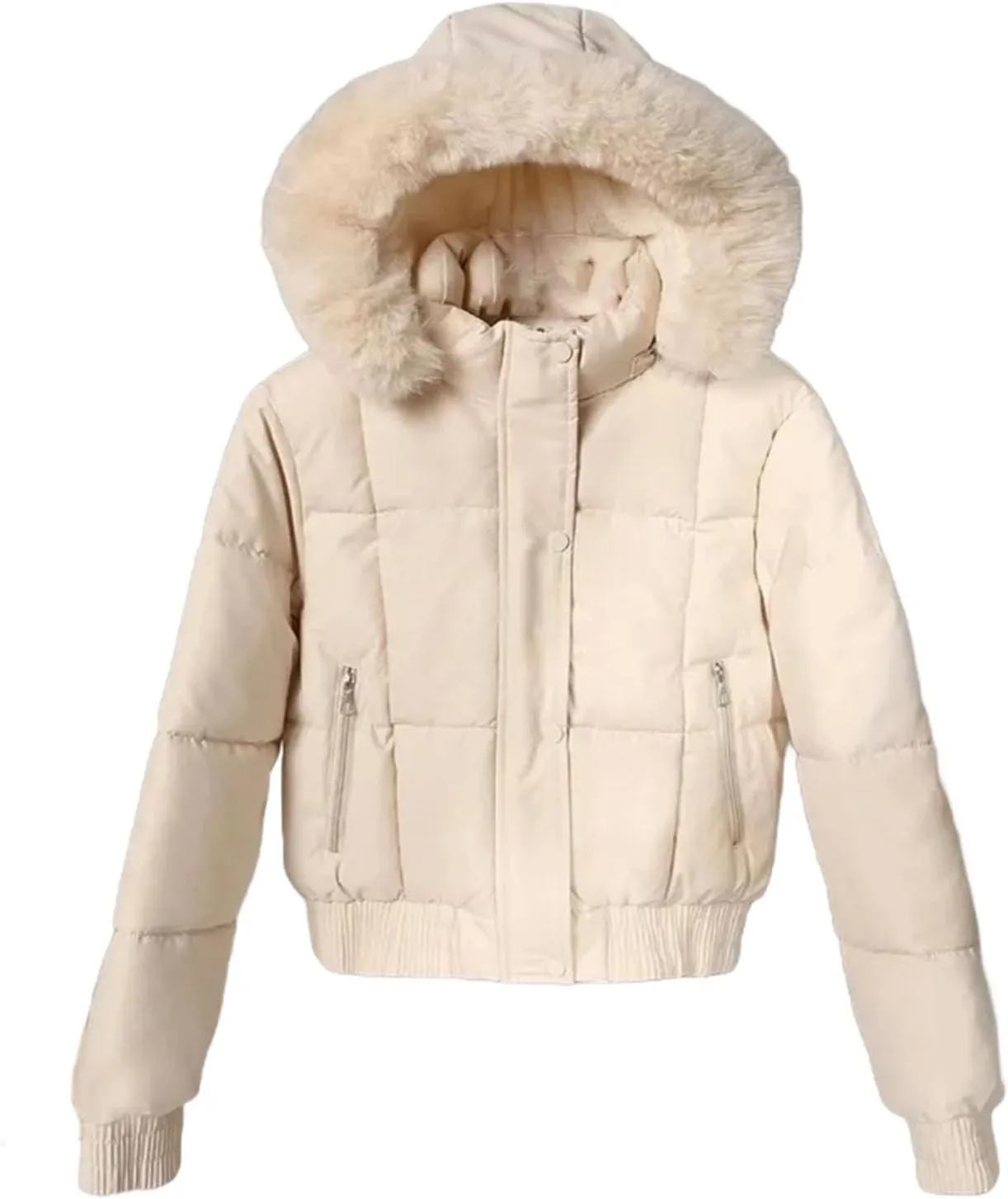 Short Parkas Women's Cotton-padded Jacket Fleece Liner Hooded Coats Thicken Collar Warm Student Overcoat