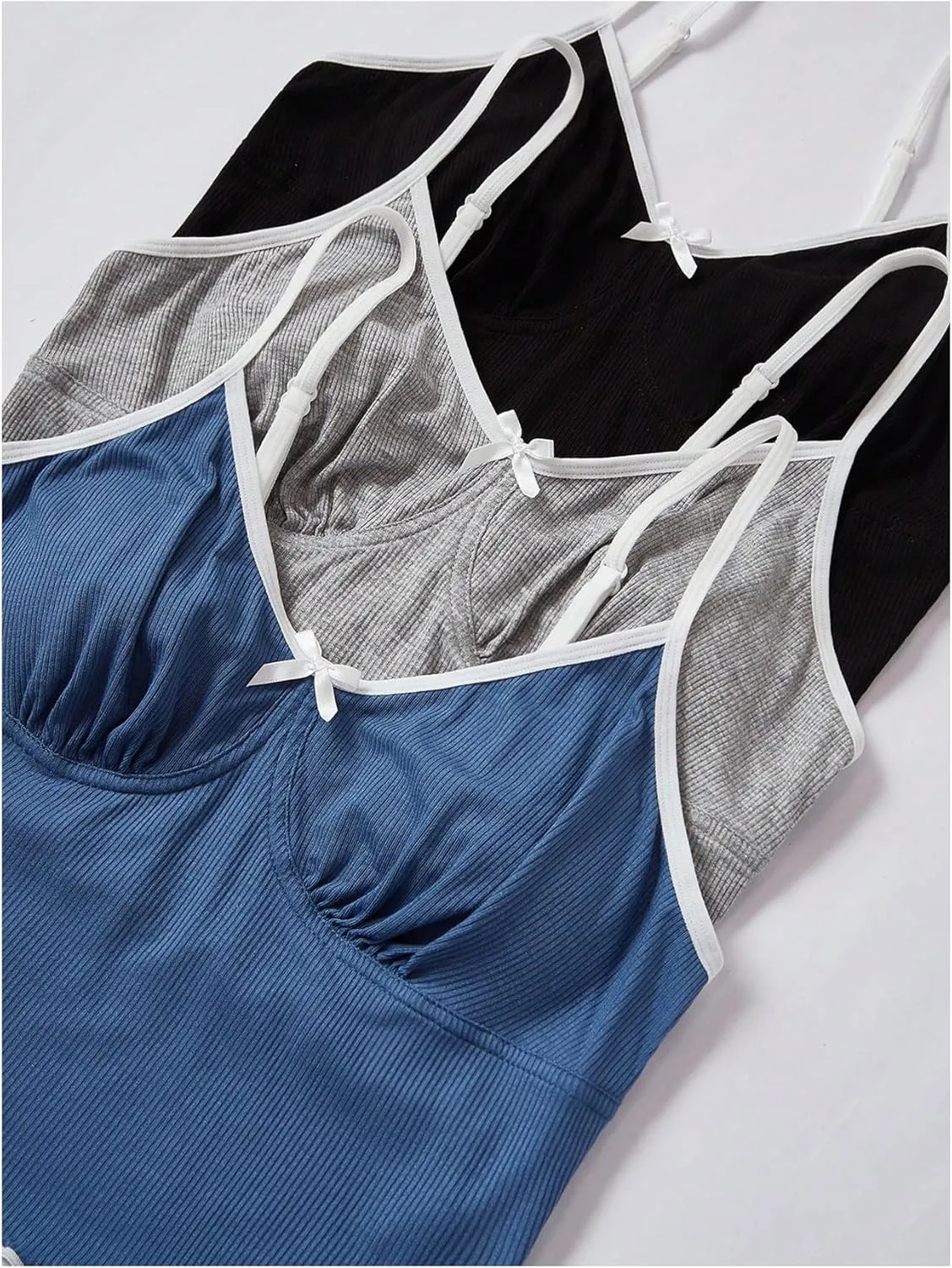 SOLY HUX Women's 3 Sets Cami Pajamas Sleeveless Camisole Top and Pants PJ Set Loungewear