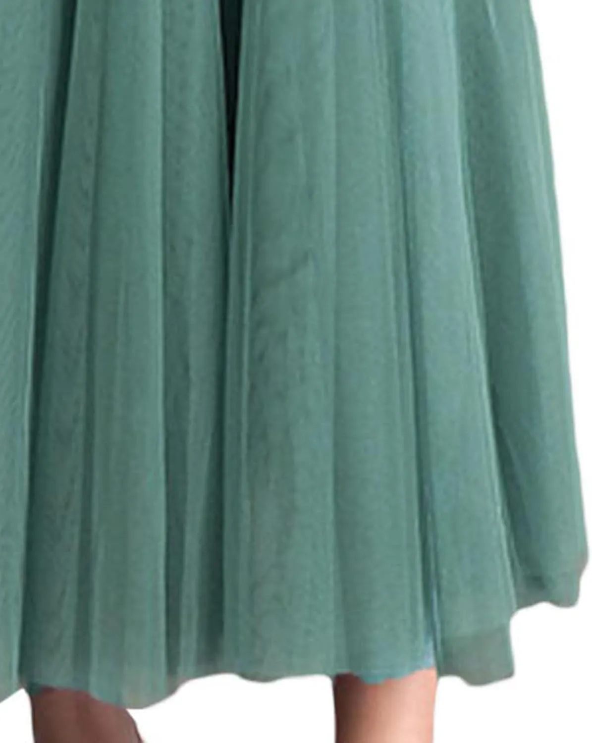 SOMTHRON Women's Tutu Tulle Skirt Elastic High Waist Layered Skirt Plain Mesh A-Line Midi Pleated Skirt
