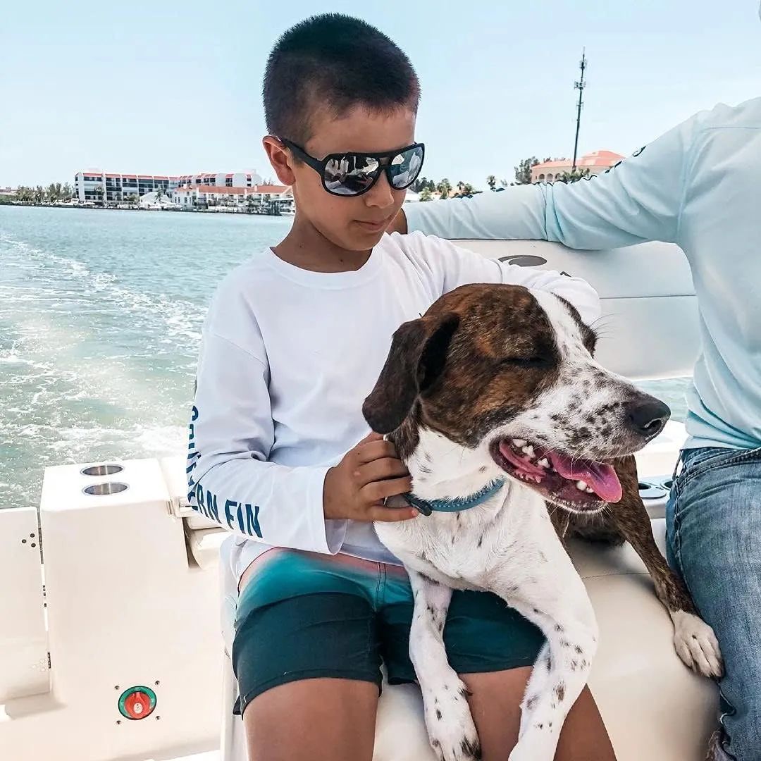 Southern Fin Apparel Kids Fishing Hoodie Shirt Long Sleeve UV UPF SPF Sun Protection Youth Boys Girls