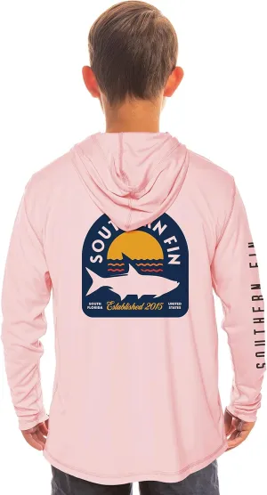 Southern Fin Apparel Kids Fishing Hoodie Shirt Long Sleeve UV UPF SPF Sun Protection Youth Boys Girls