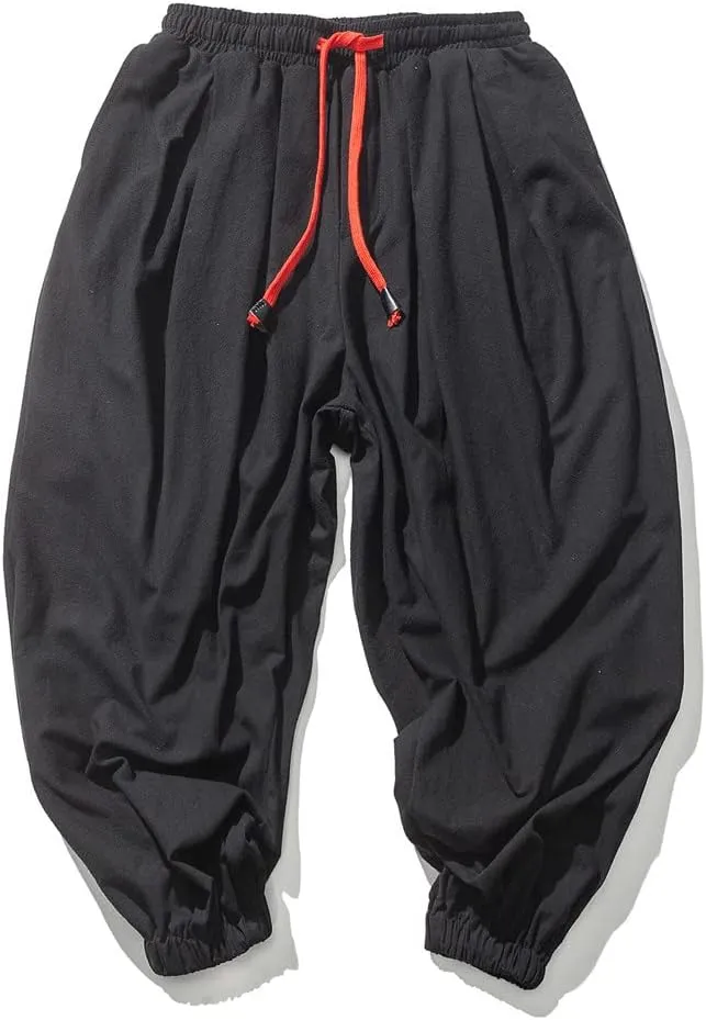 Spring Mens Loose Harem Pants Male Cotton Linen Sweatpants Casual Oversize Trousers