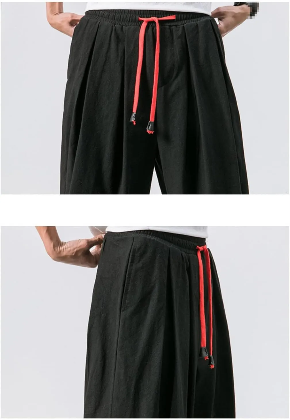 Spring Mens Loose Harem Pants Male Cotton Linen Sweatpants Casual Oversize Trousers