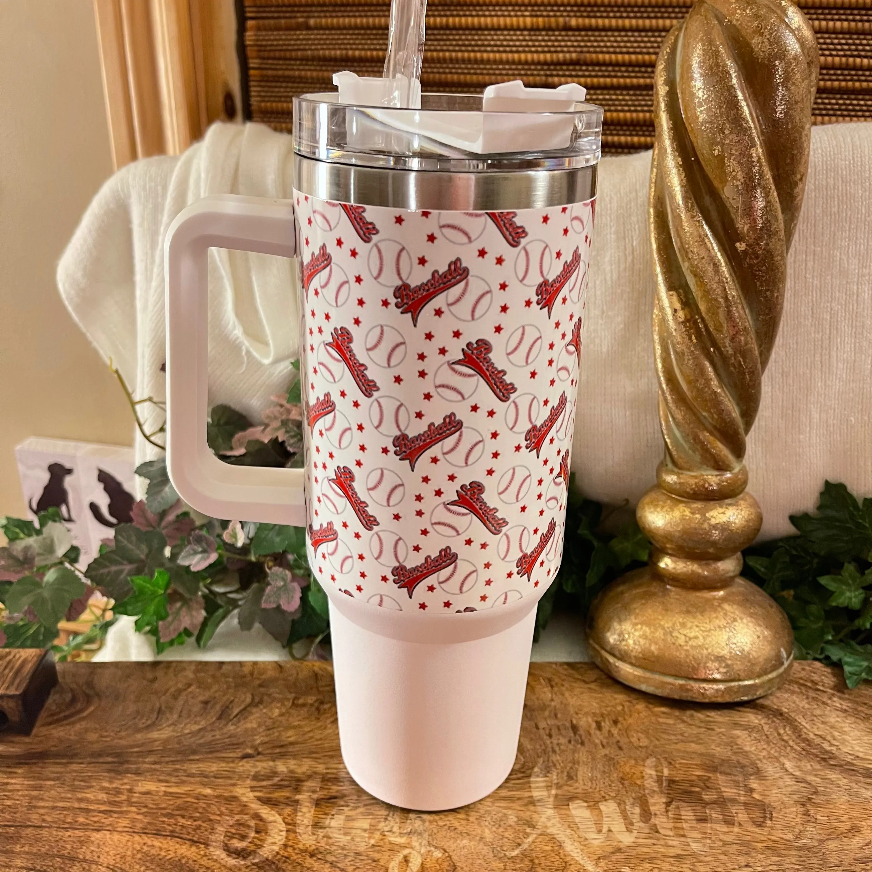 Stainless Steel Tumbler Baseball 40oz Unbranded