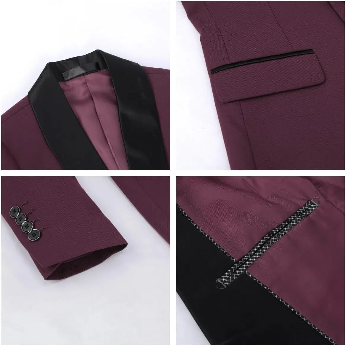SWOTGdoby Boys Suits 2 Piece Slim Fit Suit Set Shawl Lapel Blazer Tux Jacket Pants Formal Dress Tuxedo Suits for Boy