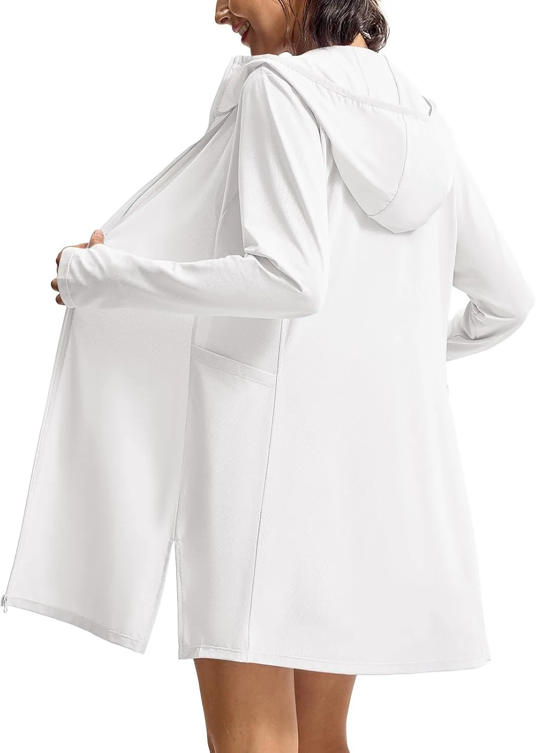 TBMPOY Women's Swim Cover Up UPF 50  Sun Protection Long Hoodie Jacket SPF Lightweight Beach Swimwear Coverups 2025