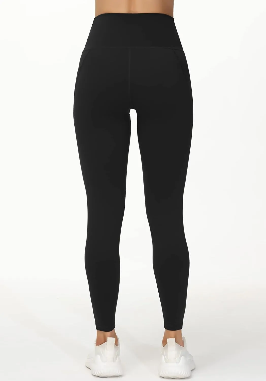 THE GYM PEOPLE Women's V Cross Waist Workout Leggings Tummy Control Running Yoga Pants with Pockets