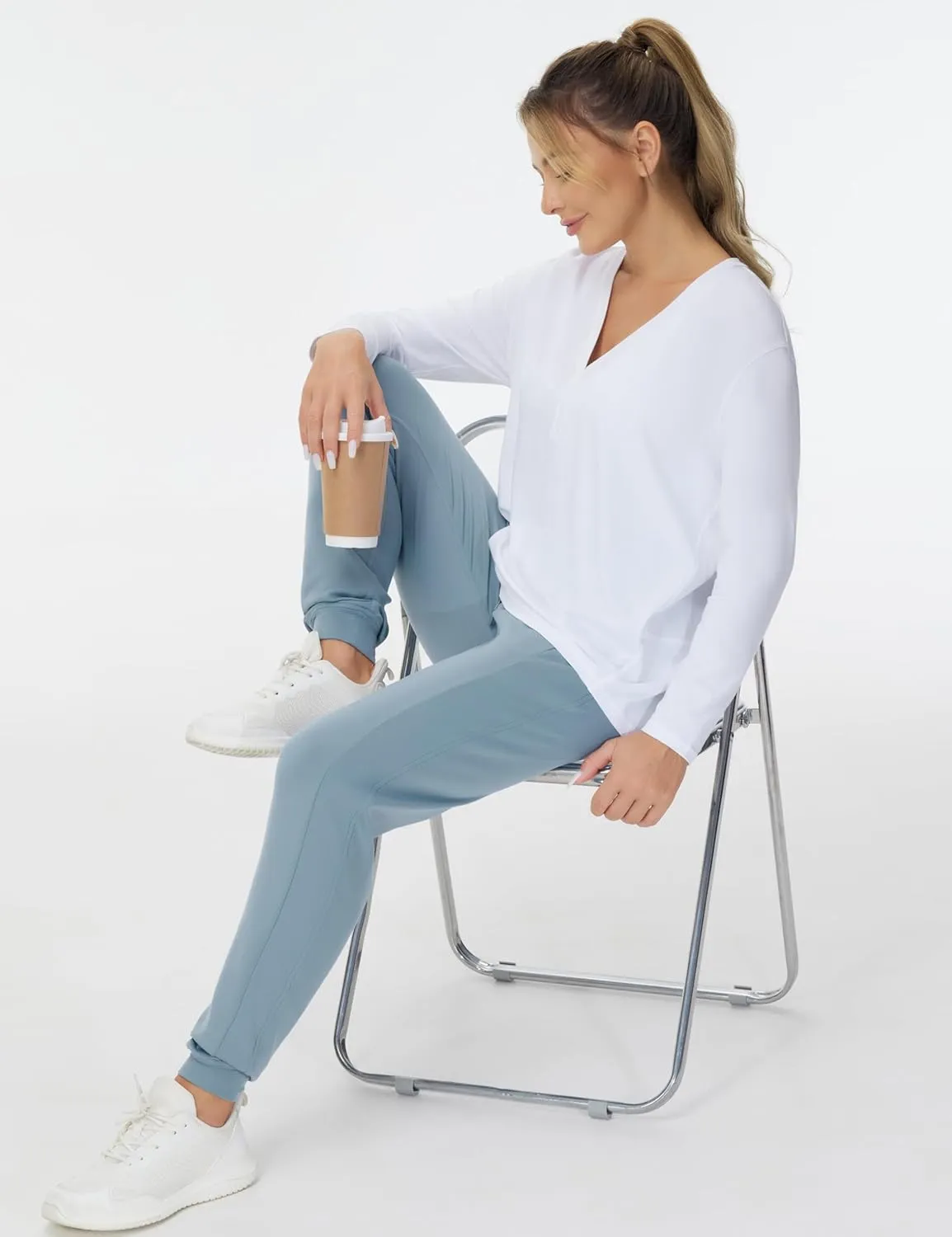 THE GYM PEOPLE Women's Workout Joggers Leggings Drawstring Running Lounge Sweatpants Tapered Pants with Pockets