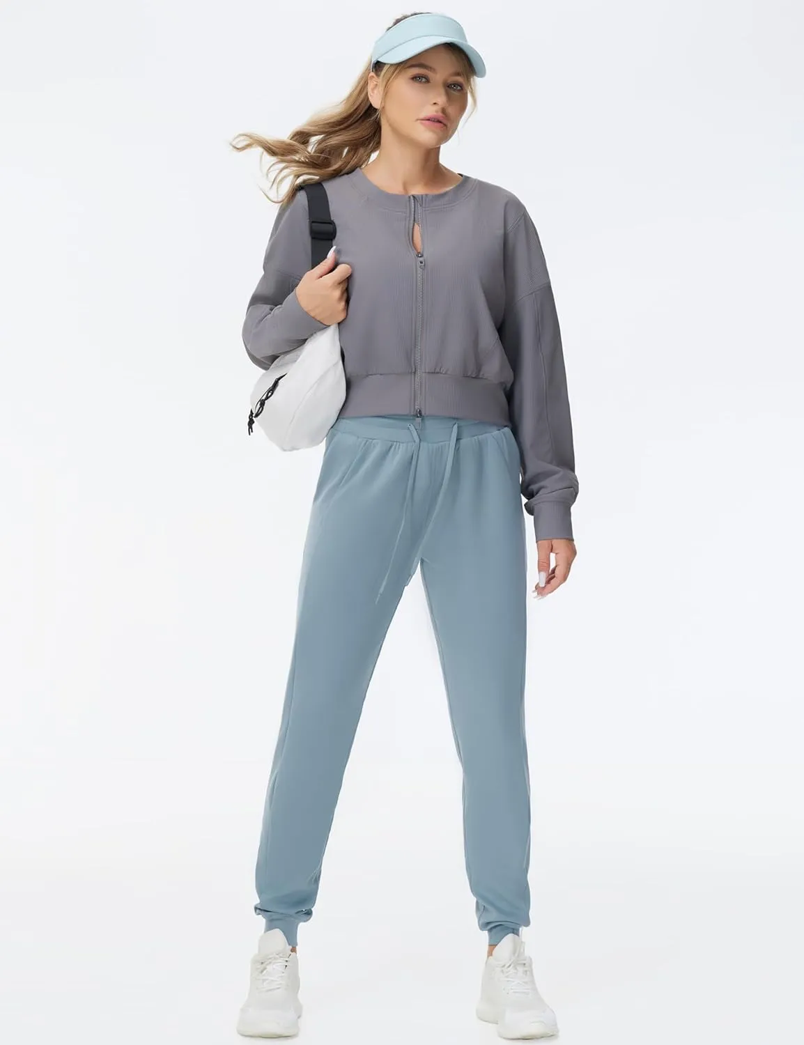 THE GYM PEOPLE Women's Workout Joggers Leggings Drawstring Running Lounge Sweatpants Tapered Pants with Pockets