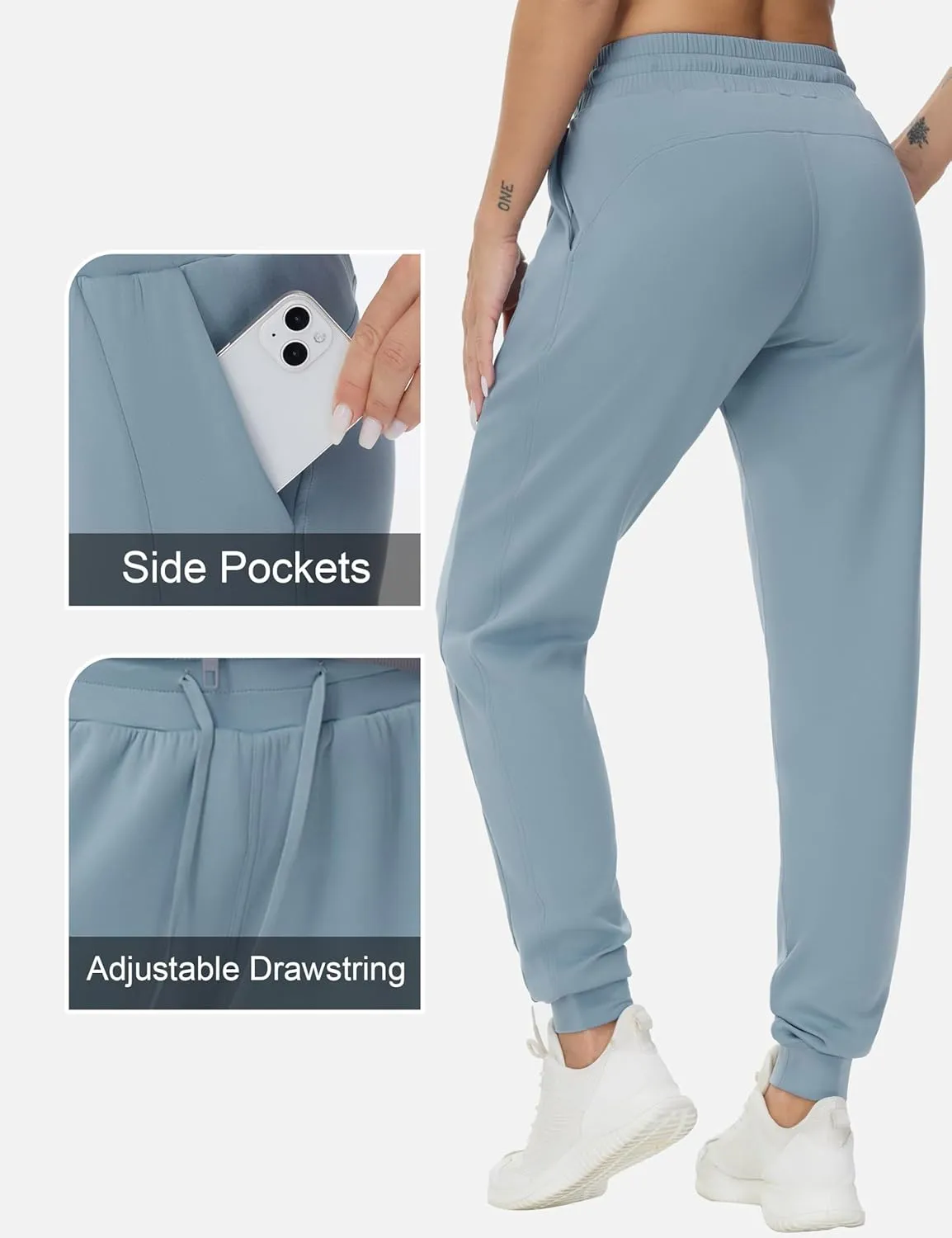 THE GYM PEOPLE Women's Workout Joggers Leggings Drawstring Running Lounge Sweatpants Tapered Pants with Pockets