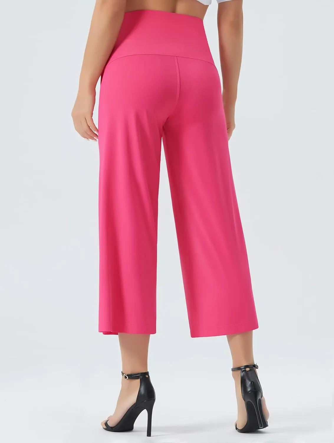 THE GYM PEOPLE Womens' Yoga Pants with Pockets and Tummy Control High Waist in Flare Crop