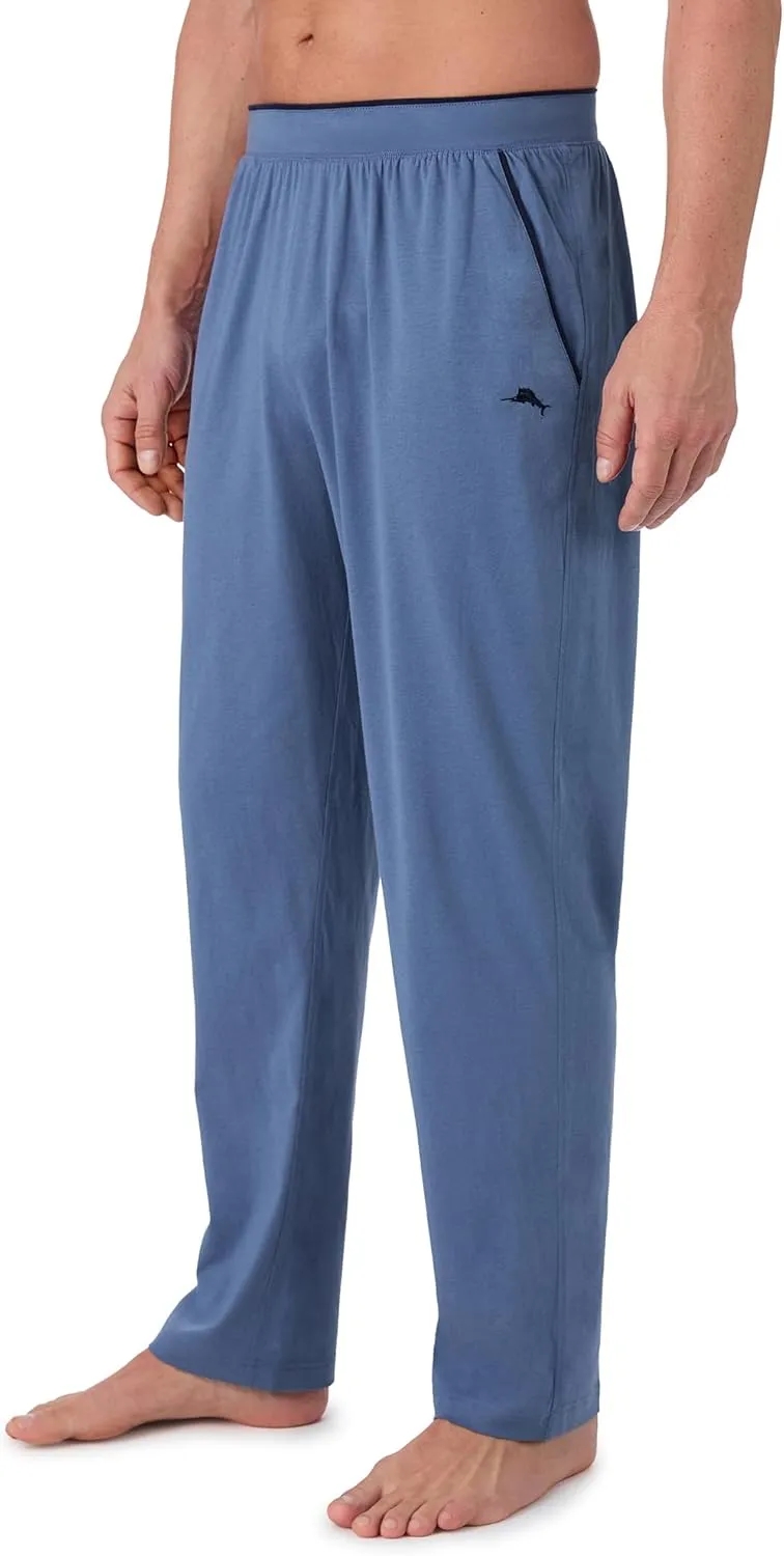 Tommy Bahama - Men's Essential Sleep Pant, Long Straight Leg Cotton Blend Pajama Pants for Sleep or Lounge