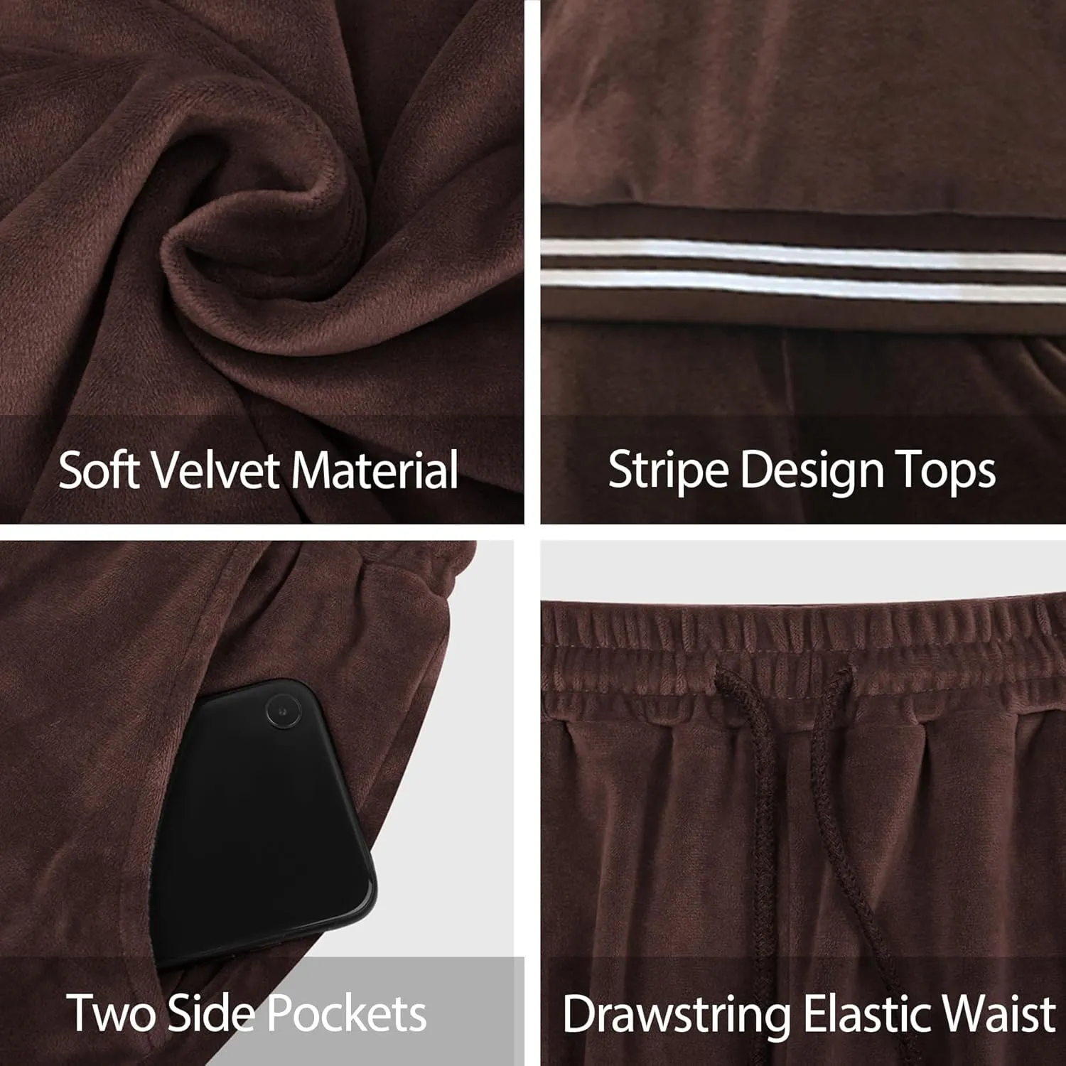 Totatuit Women's Sweatsuit Set Velour Long Sleeve and Pants Sport Sweat Suits 2 Piece Tracksuits Outfits with Pocket S-XXL
