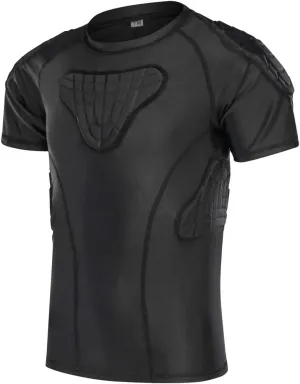 TUOY Youth Boys Padded Protective Shirts Paddded Compression Shirts for Football Paintball Baseball