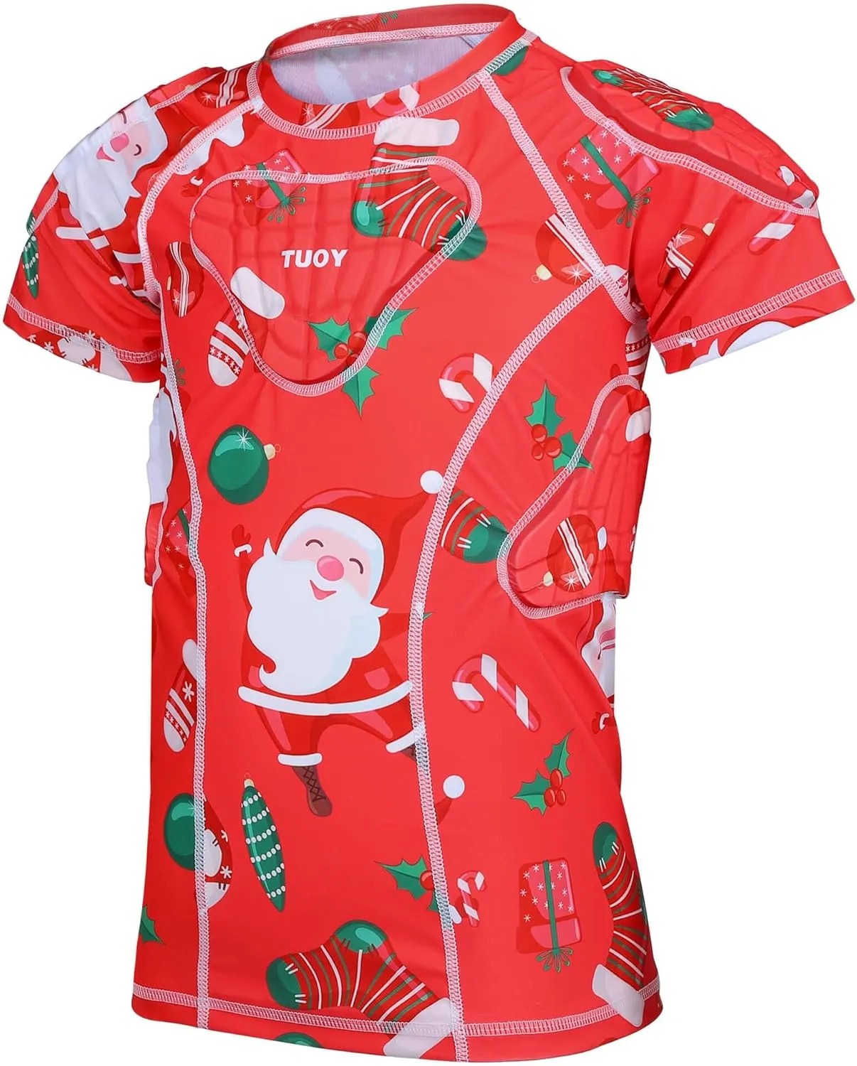 TUOY Youth Boys Padded Protective Shirts Paddded Compression Shirts for Football Paintball Baseball
