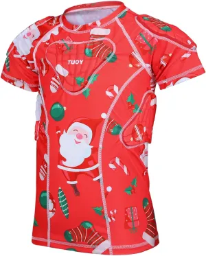 TUOY Youth Boys Padded Protective Shirts Paddded Compression Shirts for Football Paintball Baseball