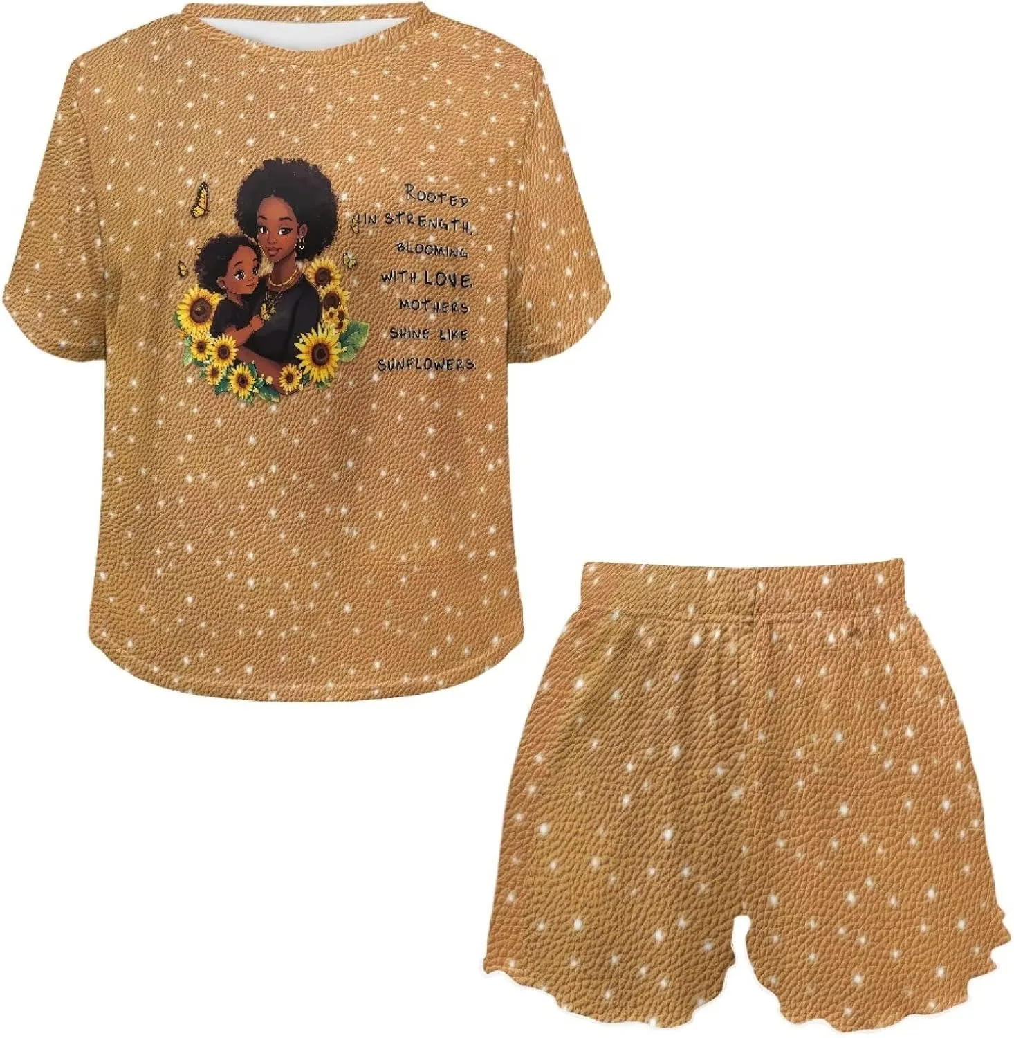 Two Piece Outfits for Women, Lounge Set Short Sleeve Sweatsuit Set Tracksuit Set Top and Shorts Set Pajama Set