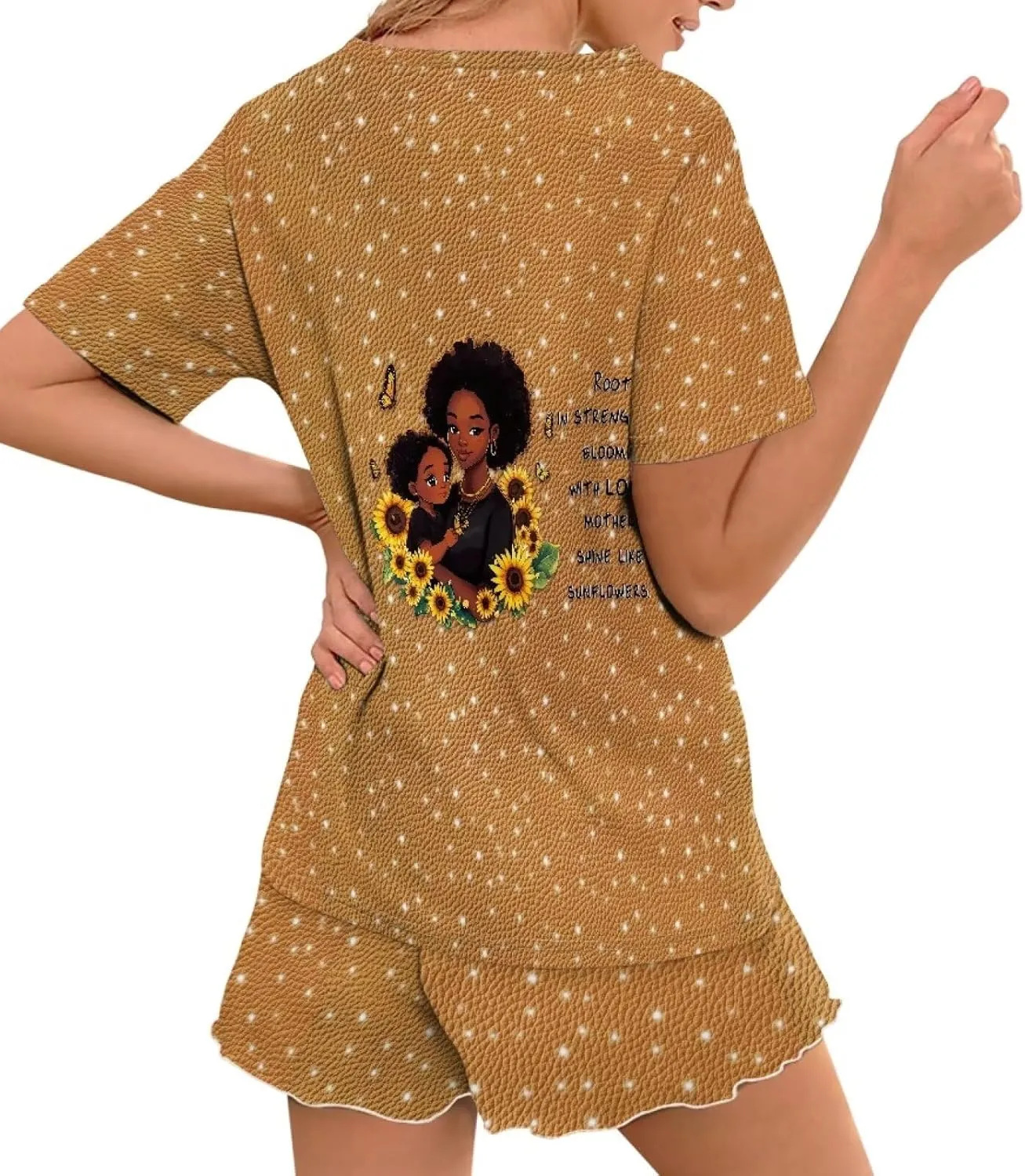 Two Piece Outfits for Women, Lounge Set Short Sleeve Sweatsuit Set Tracksuit Set Top and Shorts Set Pajama Set