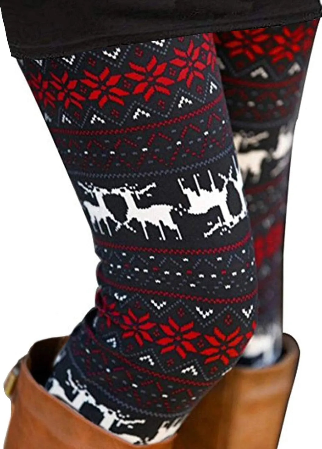Uaderize Womens Ultra Soft Brushed Christmas Day Leggings Pants Ankle Length Black Deals Friday 2023 S-5XL