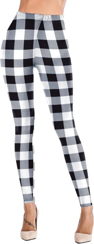 Uaderize Womens Ultra Soft Brushed Christmas Day Leggings Pants Ankle Length Black Deals Friday 2023 S-5XL