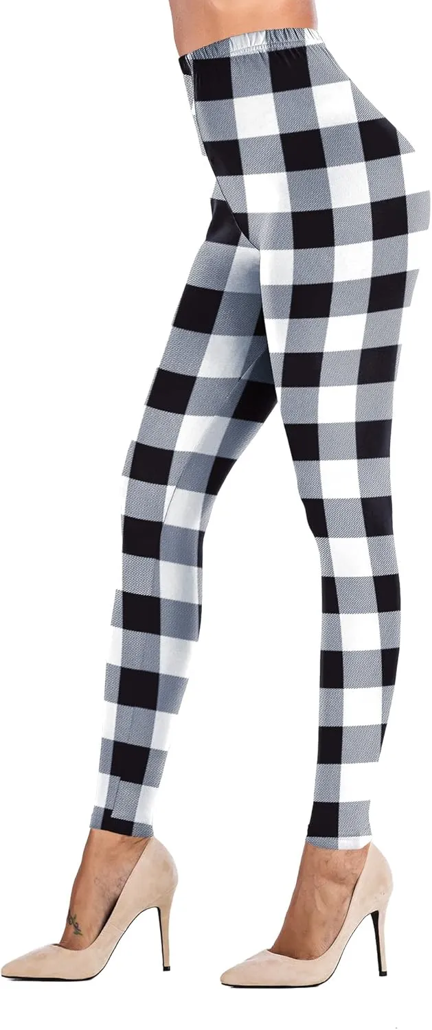 Uaderize Womens Ultra Soft Brushed Christmas Day Leggings Pants Ankle Length Black Deals Friday 2023 S-5XL