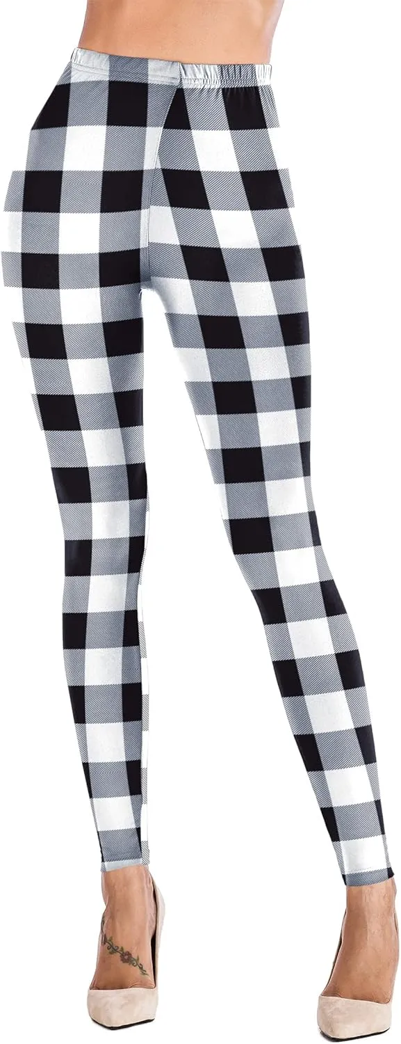 Uaderize Womens Ultra Soft Brushed Christmas Day Leggings Pants Ankle Length Black Deals Friday 2023 S-5XL