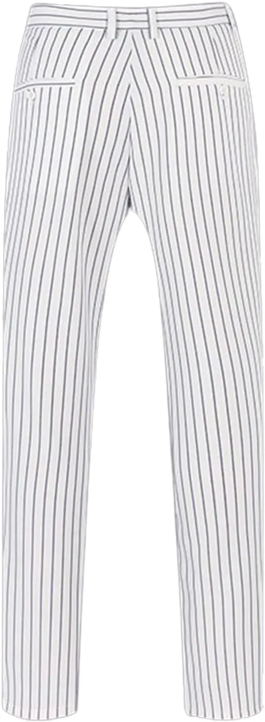 Ulnomio Men's Stripe Suit Pants Wedding Formal Party Prom Trousers