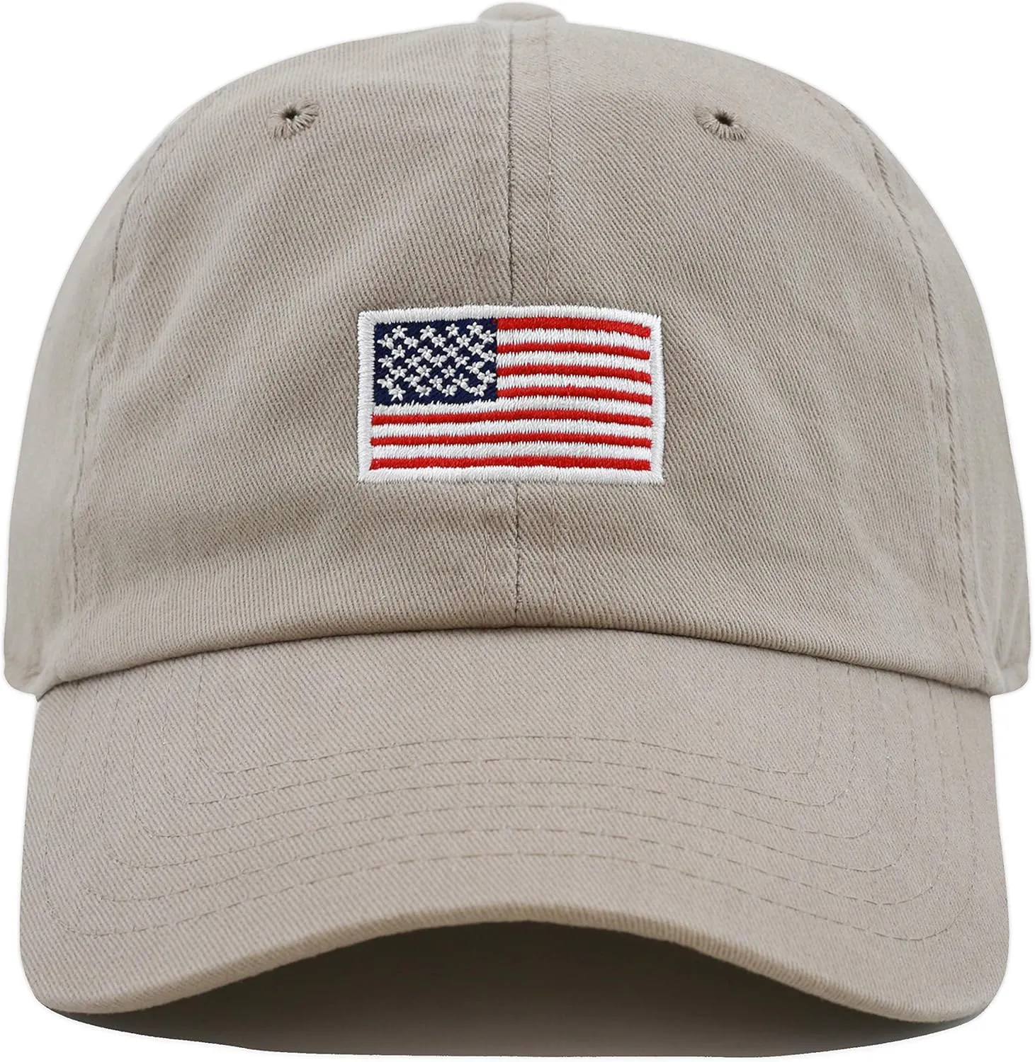 USA Flag & Embroidery Premium 100% Cotton Low Profile Adjustable Baseball Dad Cap