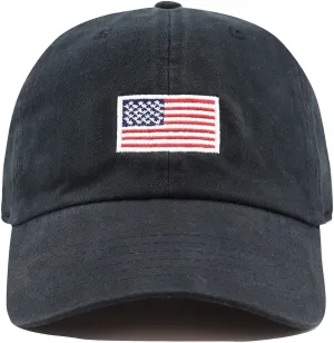 USA Flag & Embroidery Premium 100% Cotton Low Profile Adjustable Baseball Dad Cap