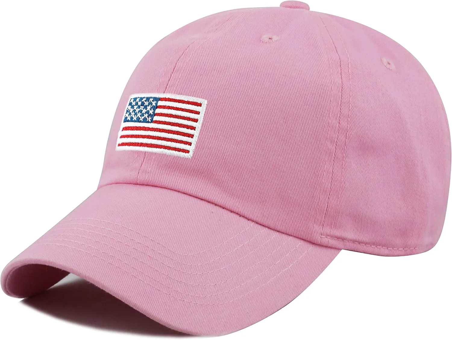 USA Flag & Embroidery Premium 100% Cotton Low Profile Adjustable Baseball Dad Cap