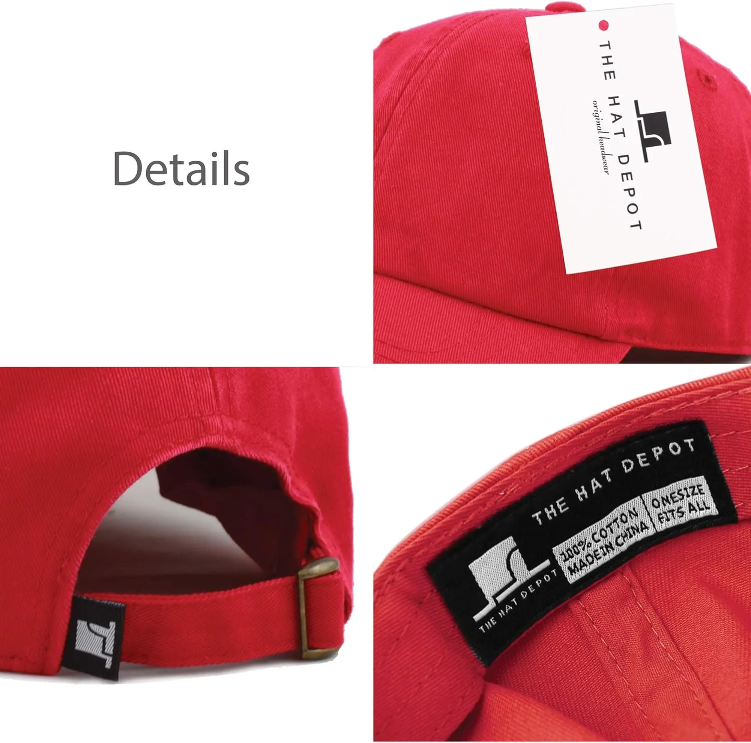USA Flag & Embroidery Premium 100% Cotton Low Profile Adjustable Baseball Dad Cap
