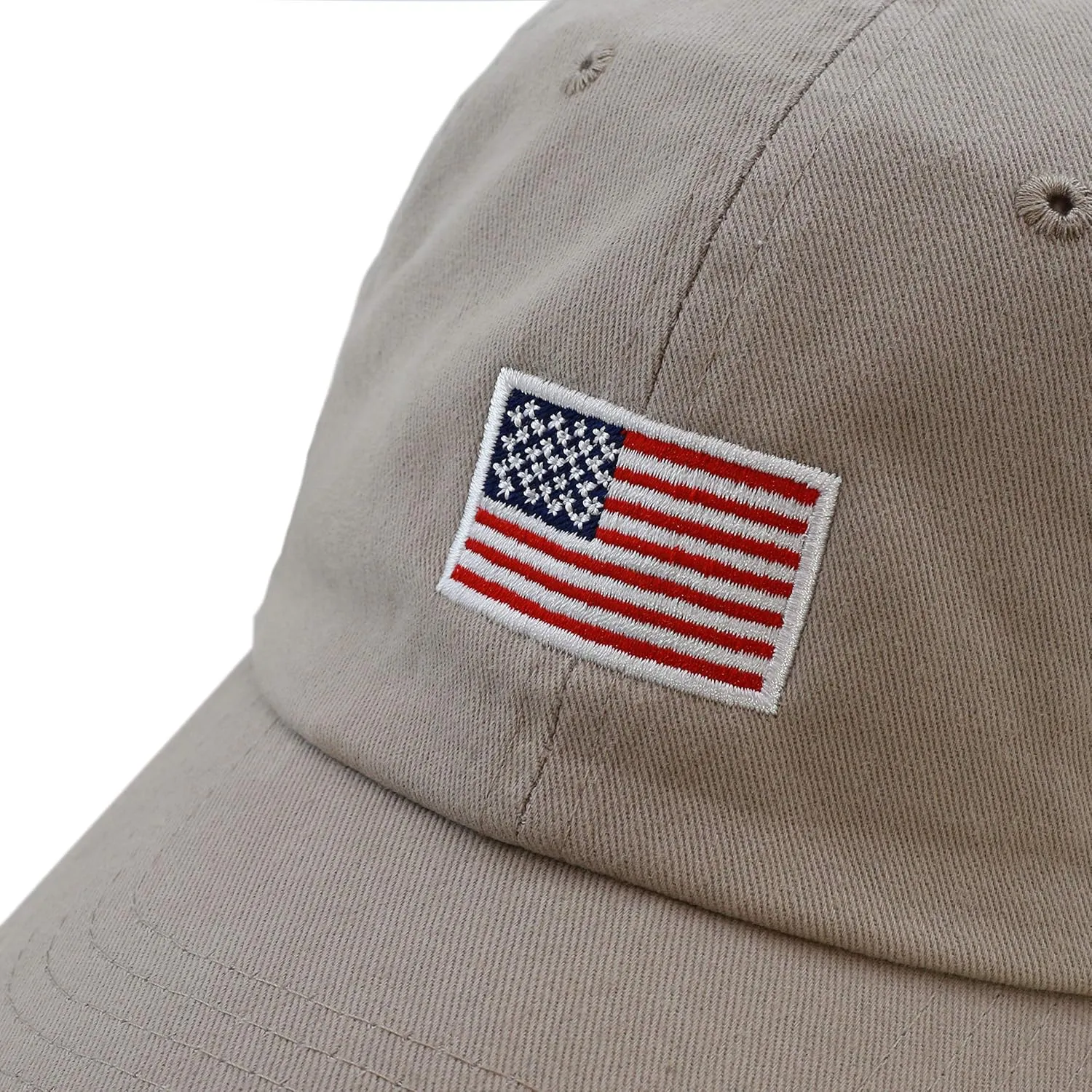 USA Flag & Embroidery Premium 100% Cotton Low Profile Adjustable Baseball Dad Cap