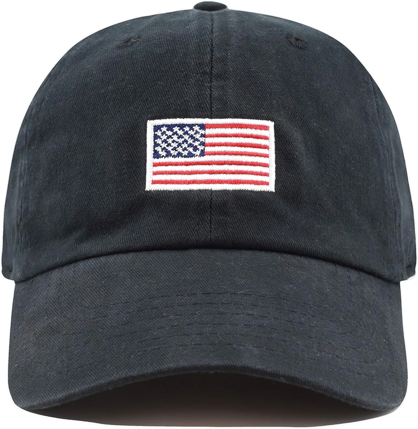 USA Flag & Embroidery Premium 100% Cotton Low Profile Adjustable Baseball Dad Cap